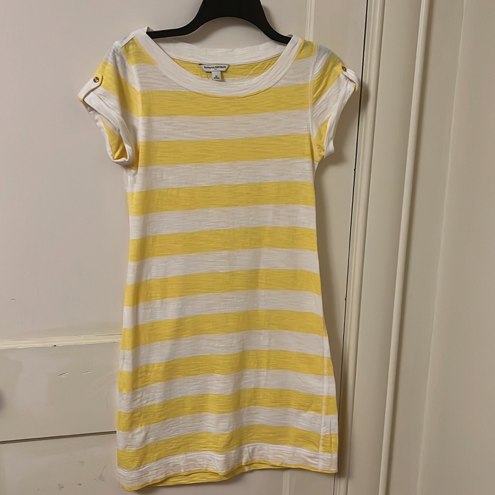 Banana Republic yellow/white Cotton Dress